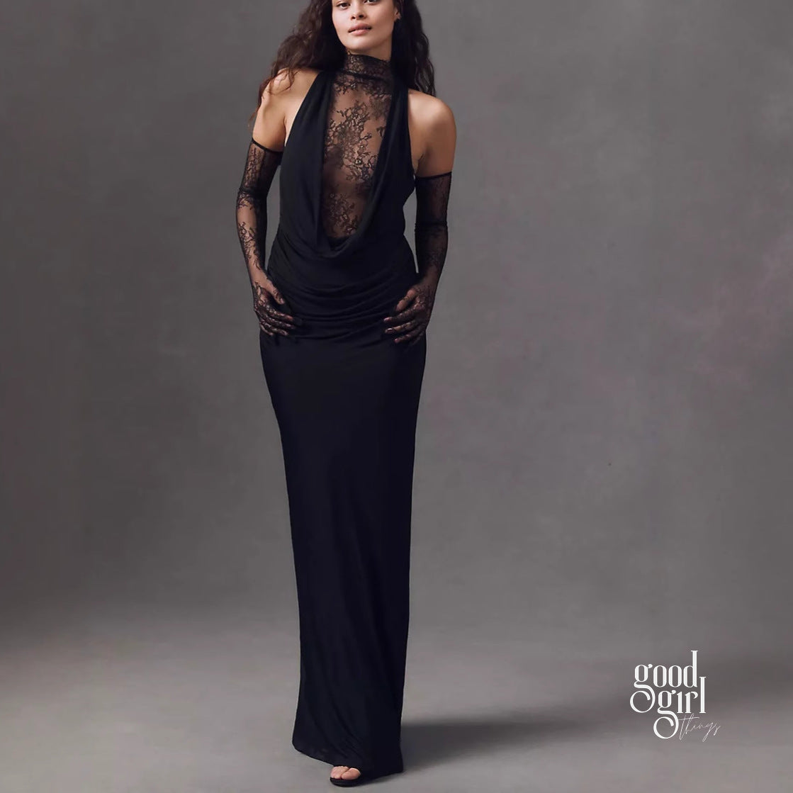 Brandi Halter Lace Gown [YYJN08Q5]