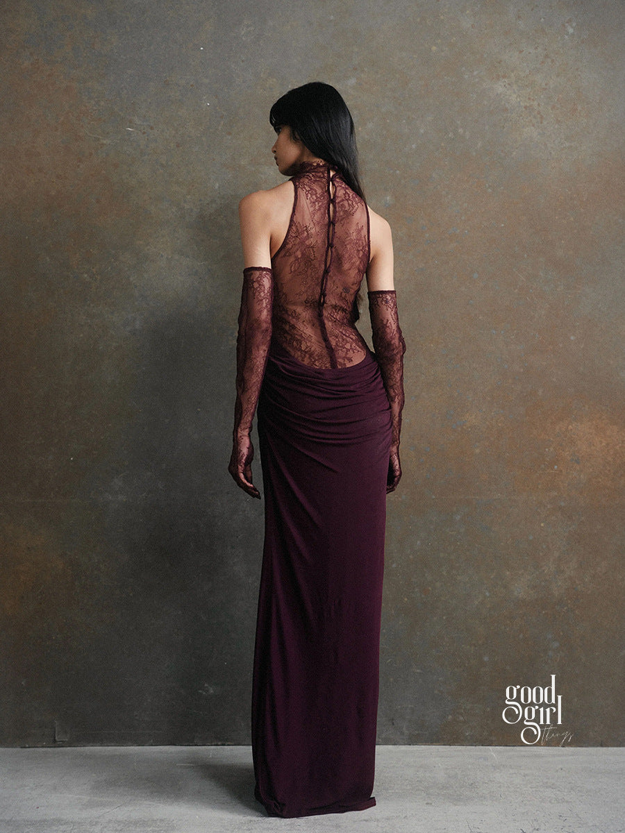 Brandi Halter Lace Gown [F0VZGH9F]