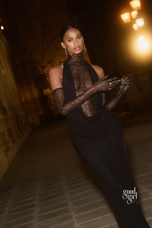 Brandi Halter Lace Gown [TQOUPHSM]