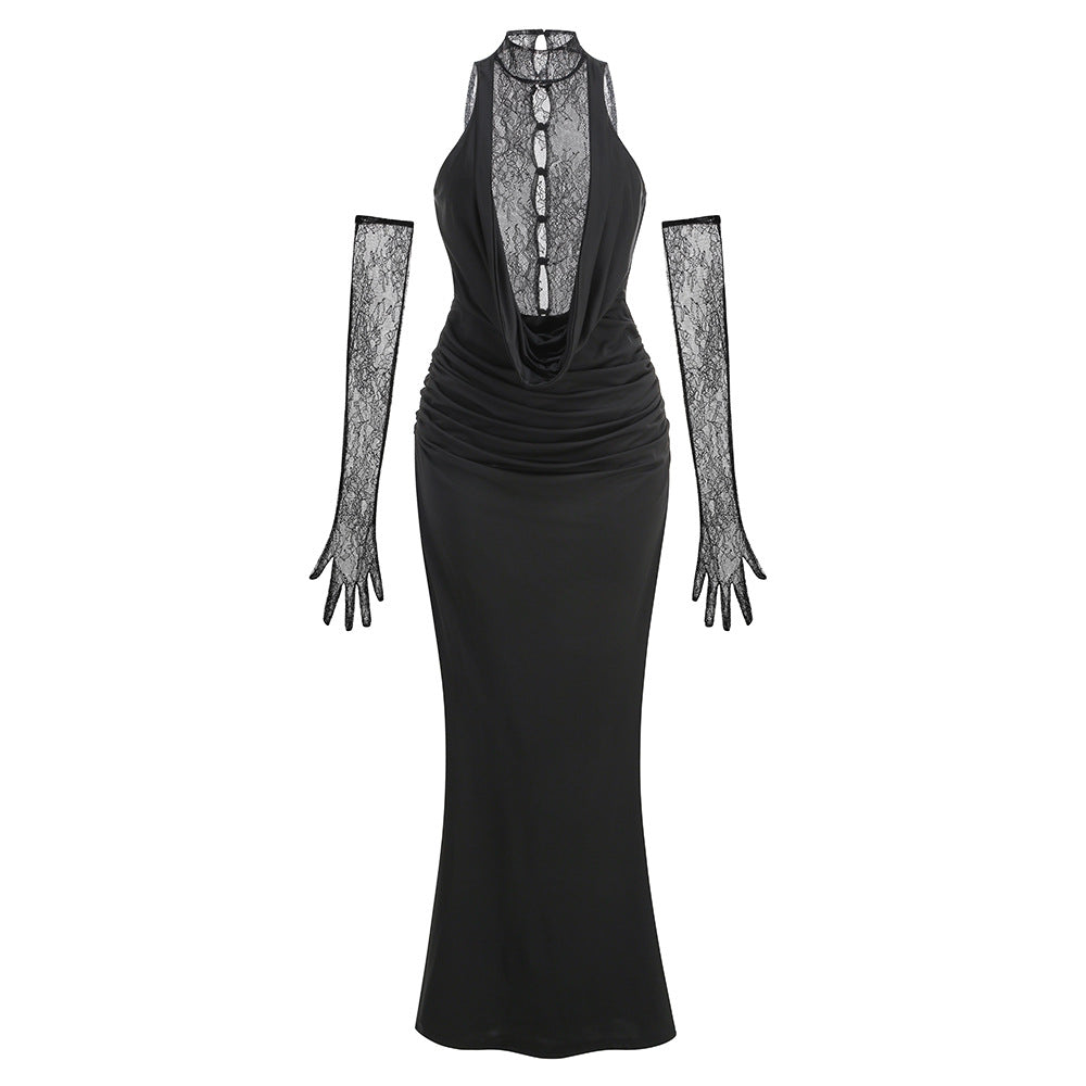 Brandi Halter Lace Gown [LNHER7LA]