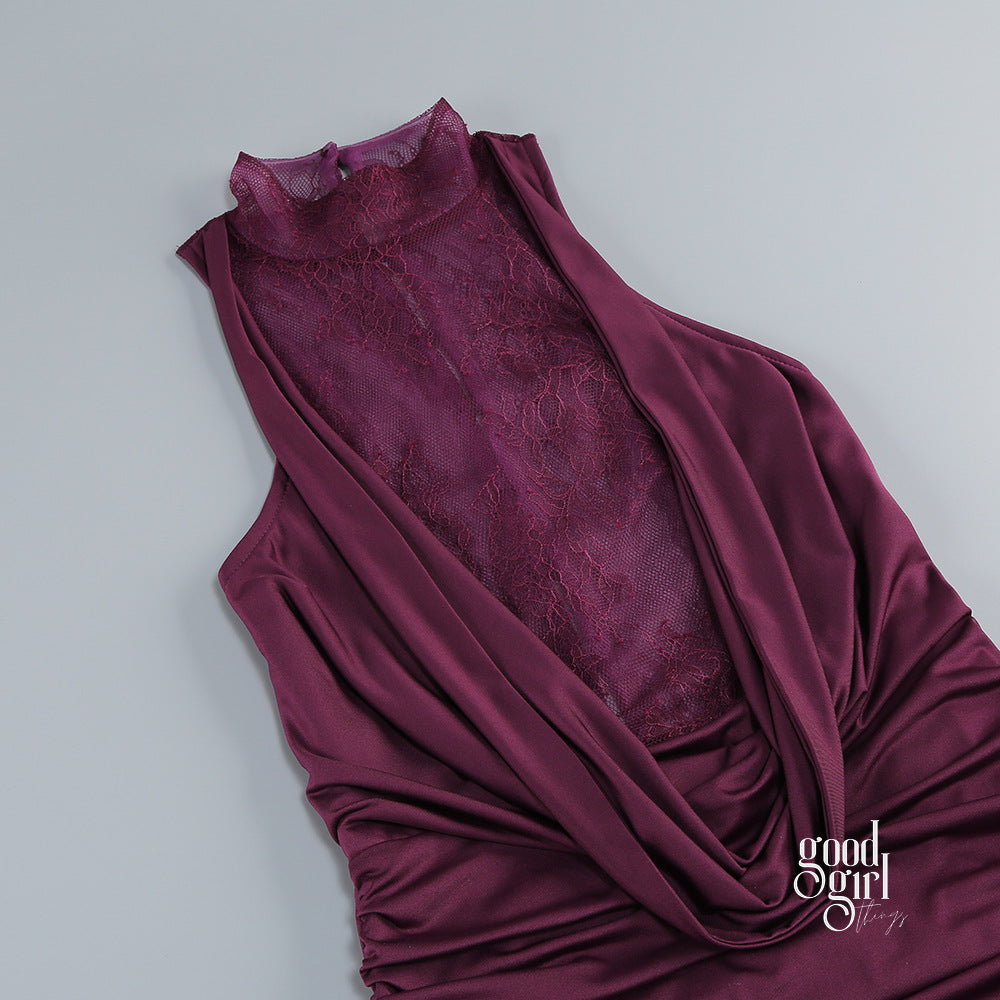 Brandi Halter Lace Gown [1B9F3T1H]