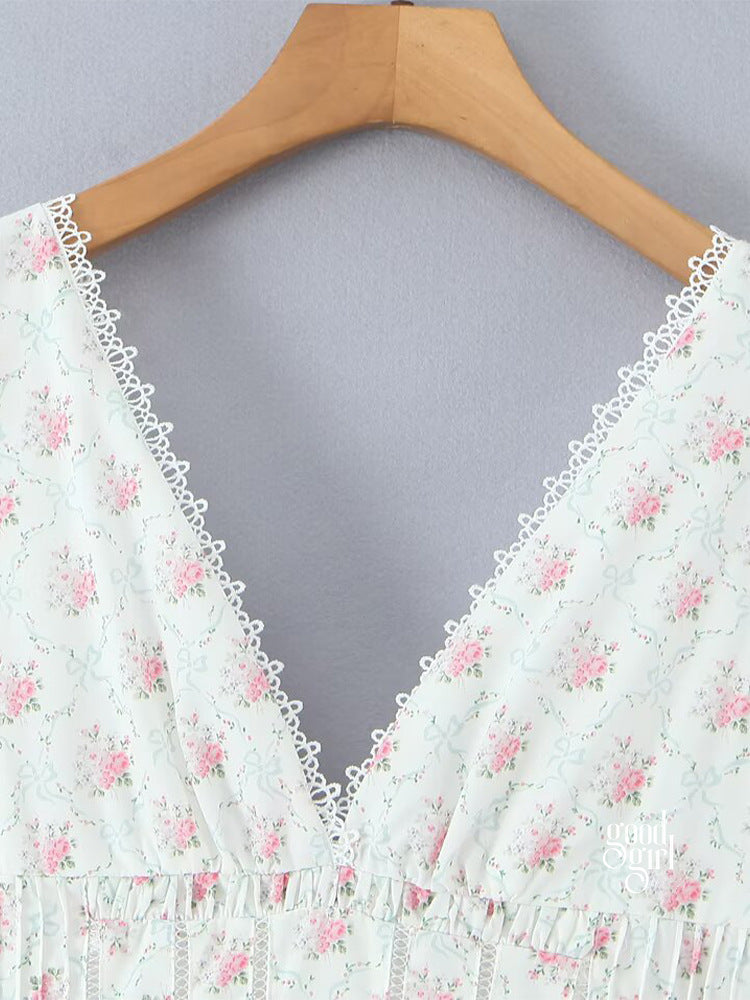 Braylyn Floral Mini Dress [DWMEP88H]