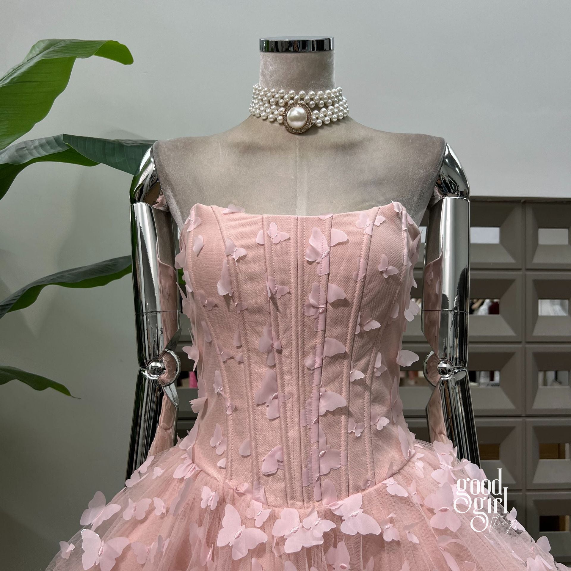 Butterfly Applique Corset Mini Dress