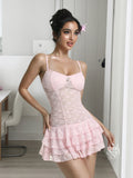 Cailyn Lace Ruffle Mini Dress [W16AGINP]