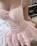 Cailyn Lace Ruffle Mini Dress [S1R1FD27]