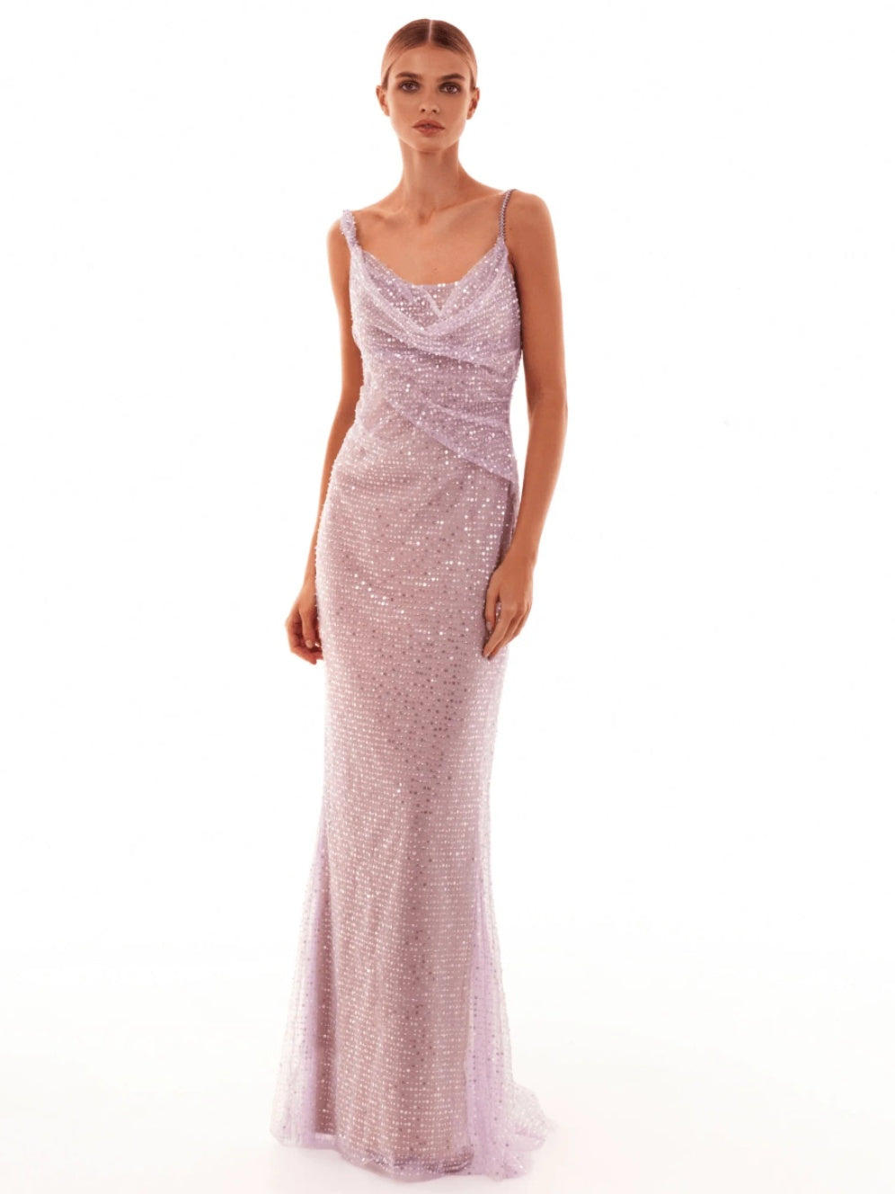 Cayla Sequin Mesh Maxi Dress [RS215SB7]