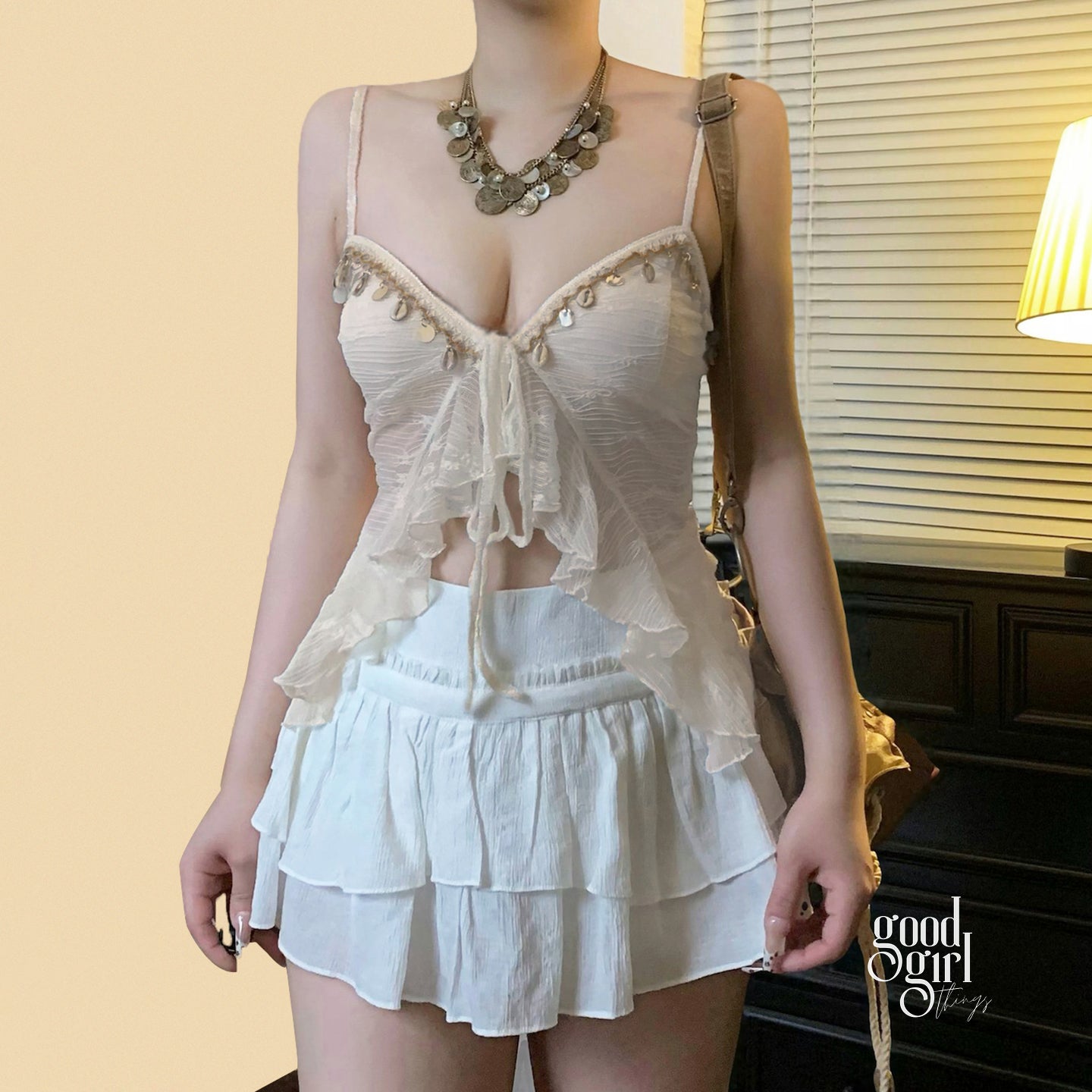 Chizaram Sequin Ruffle Crop Top [67KVZ0ZF]