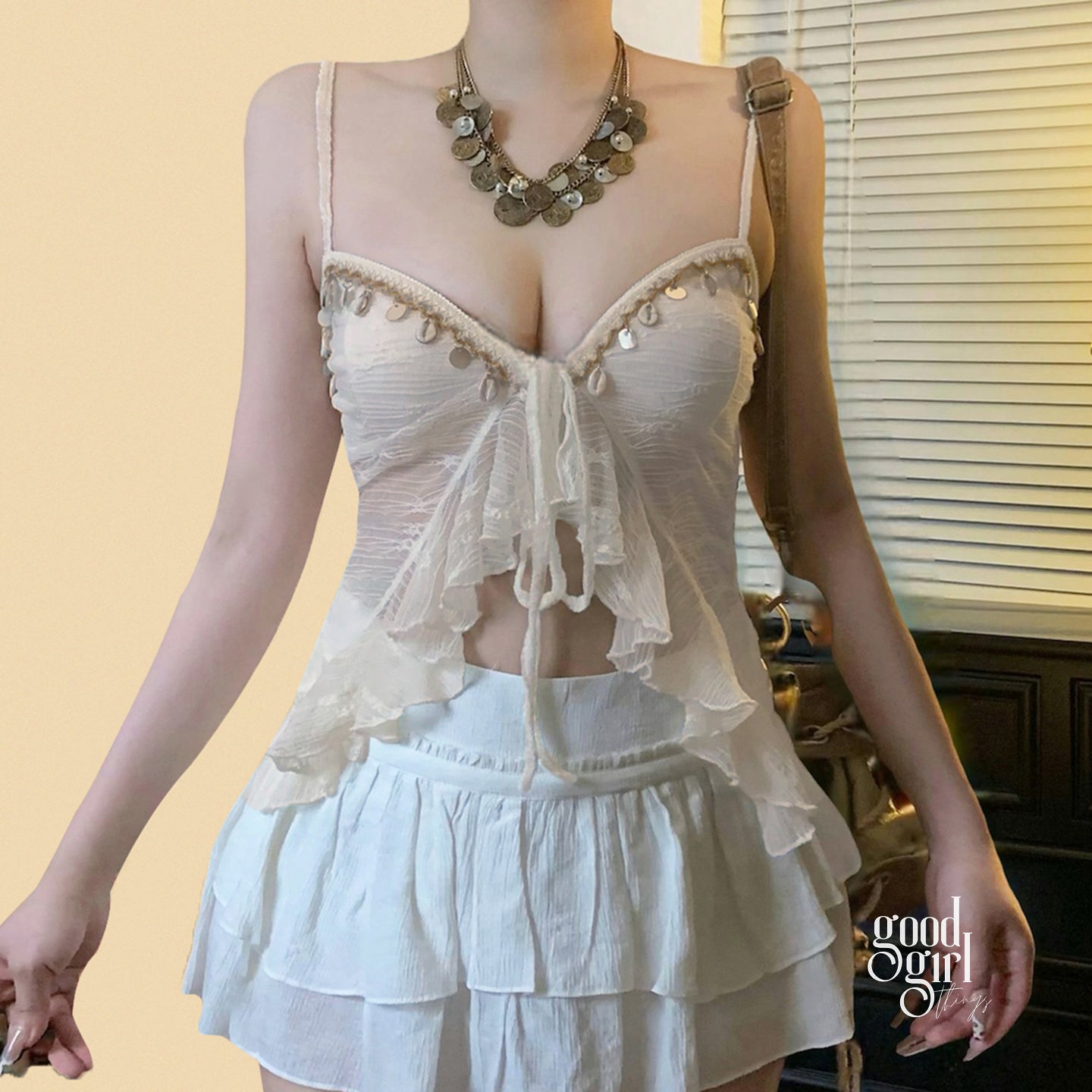 Chizaram Sequin Ruffle Crop Top [ONRUQMUG]