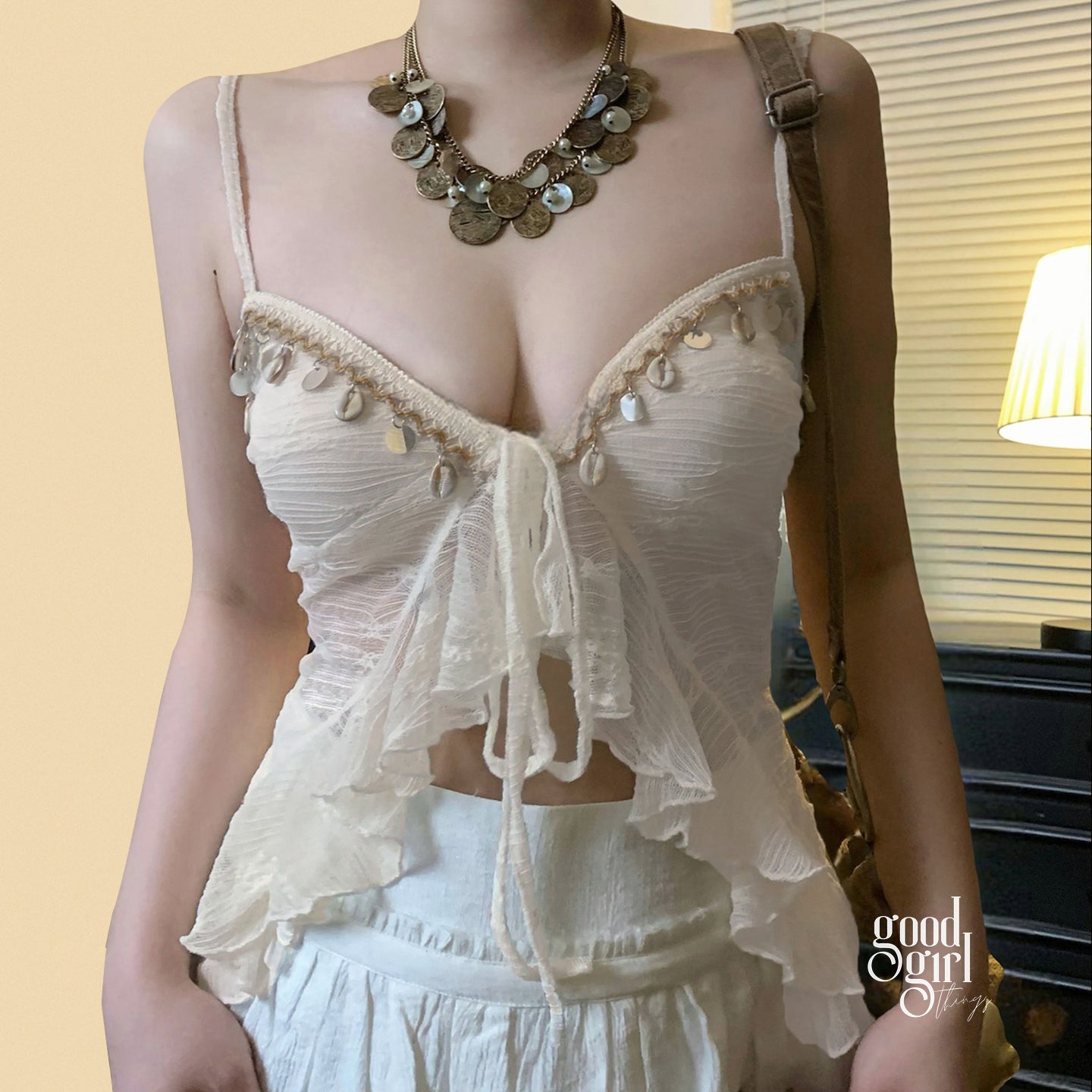 Chizaram Sequin Ruffle Crop Top [T5AHPECE]