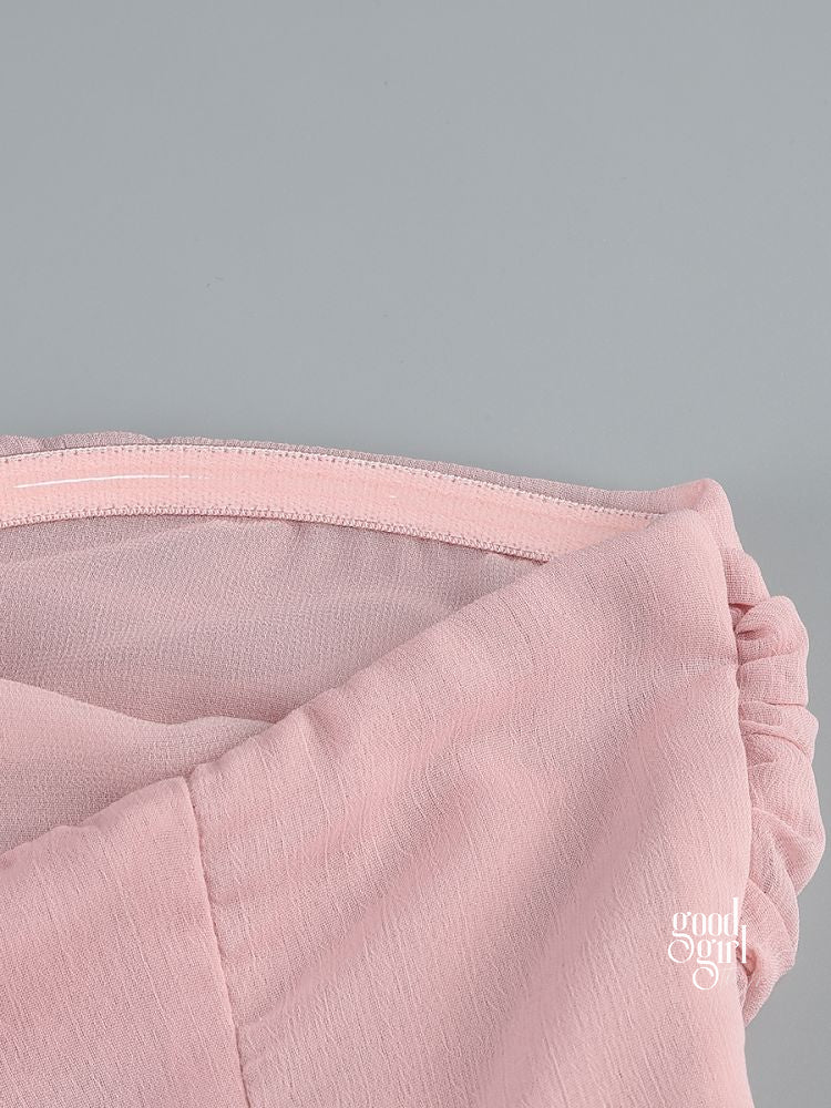 Dalary Pleated Fishtail Maxi Dress [DEZLJIES]