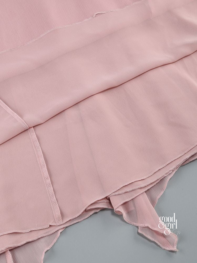 Dalary Pleated Fishtail Maxi Dress [JBZ5CAX0]