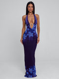 Good Girl Things Dasha Ruched Halter Maxi Dress