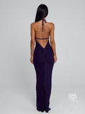 Good Girl Things Dasha Ruched Halter Maxi Dress