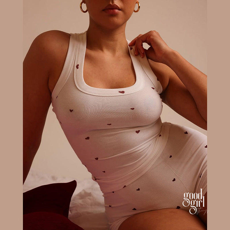 Daysi Heart Print Lounge Set [YH3RECUR]