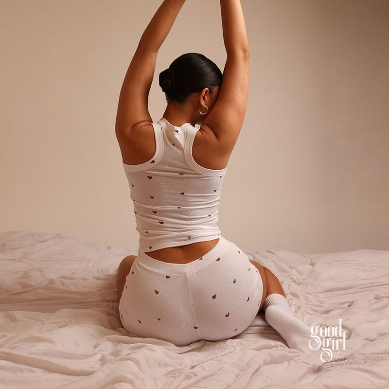 Daysi Heart Print Lounge Set [V9A527NR]