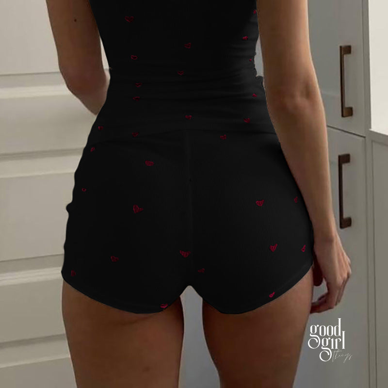 Daysi Heart Print Lounge Set [8Z967A2X]