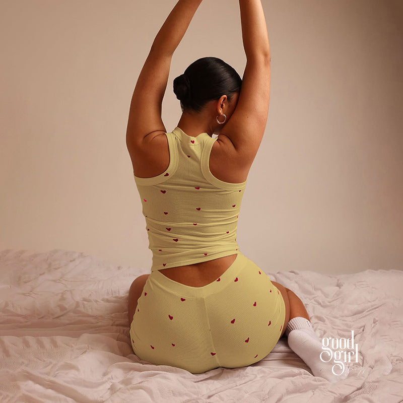 Daysi Heart Print Lounge Set [EXHN5XZL]