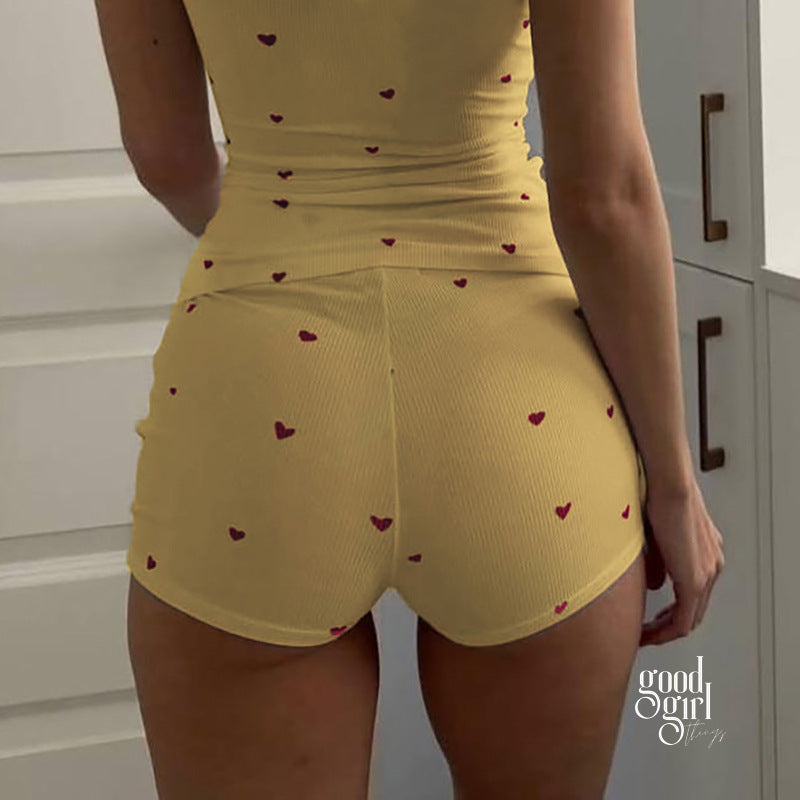 Daysi Heart Print Lounge Set [288GDQ90]