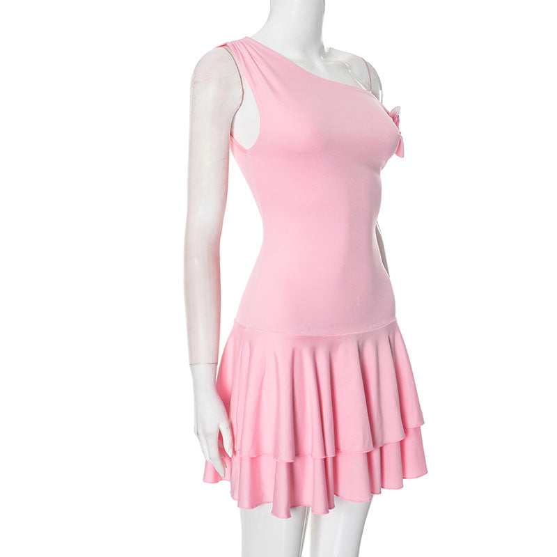 Dyani One Shoulder Pleated Dress [OXH1JP6Z]