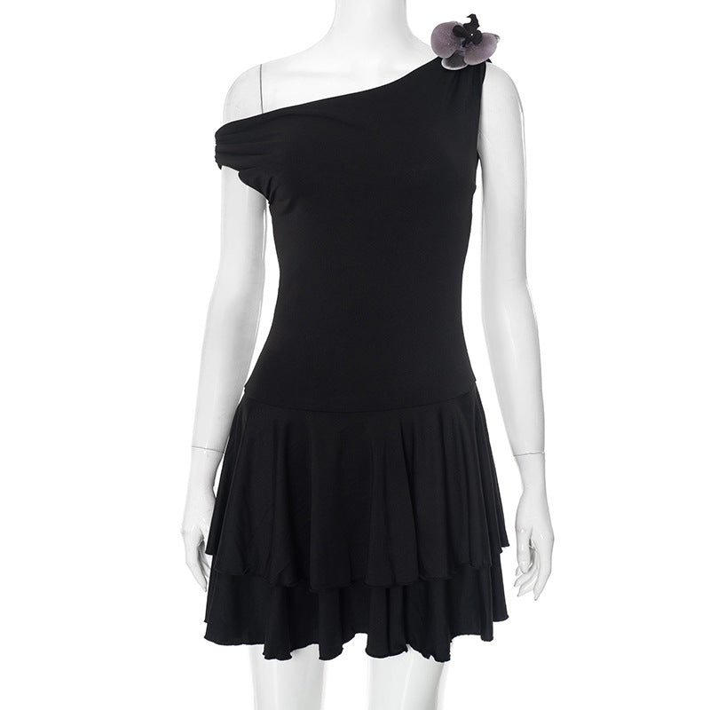 Dyani One Shoulder Pleated Dress [AZ2LN94H]