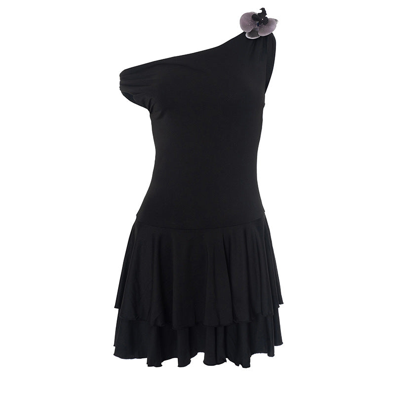 Dyani One Shoulder Pleated Dress [0LRWRZAY]