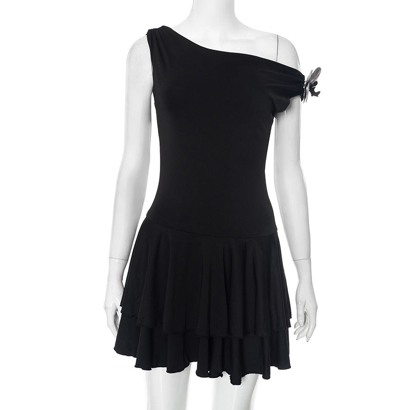 Dyani One Shoulder Pleated Dress [BL7G49H4]