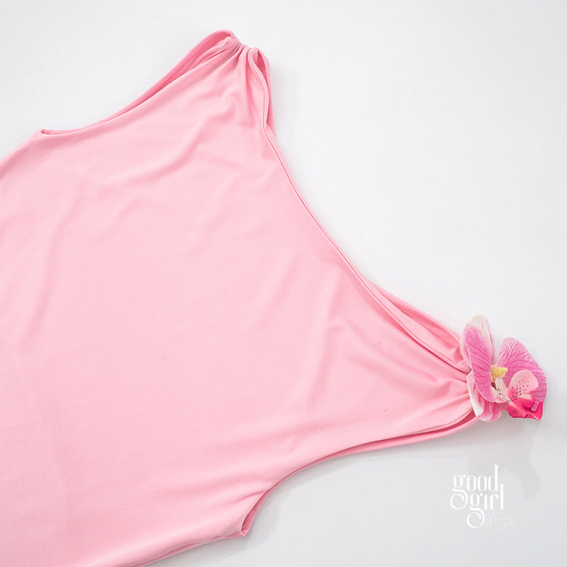 Dyani One Shoulder Pleated Dress [GGQLETGL]