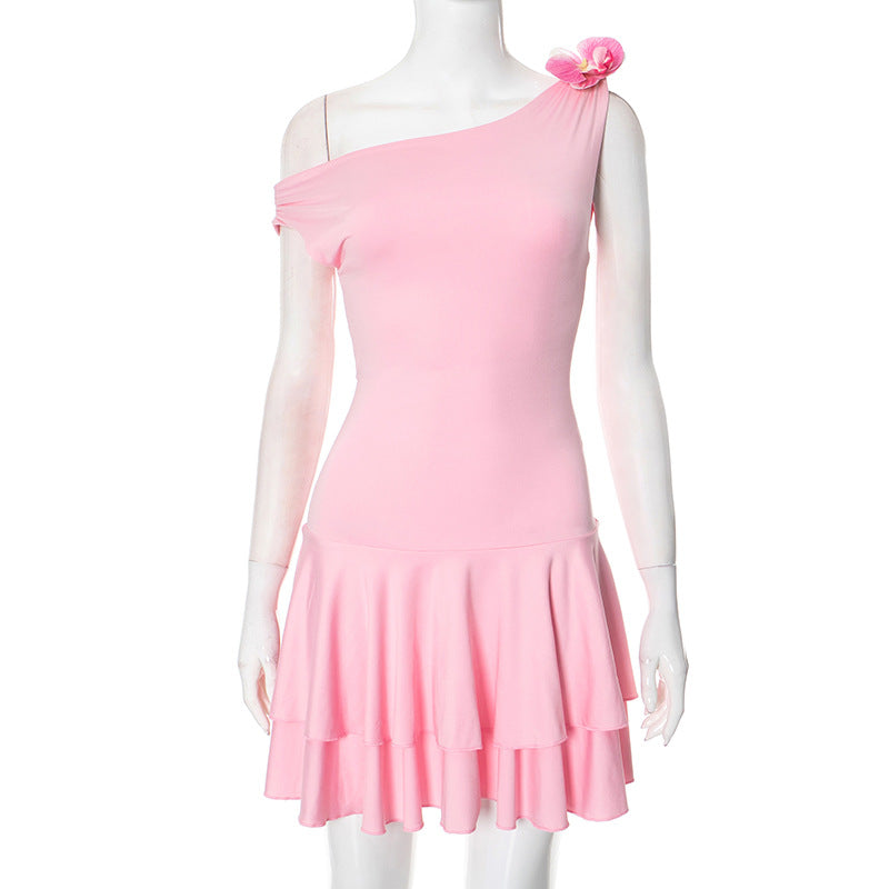 Dyani One Shoulder Pleated Dress [Q21PK9H4]