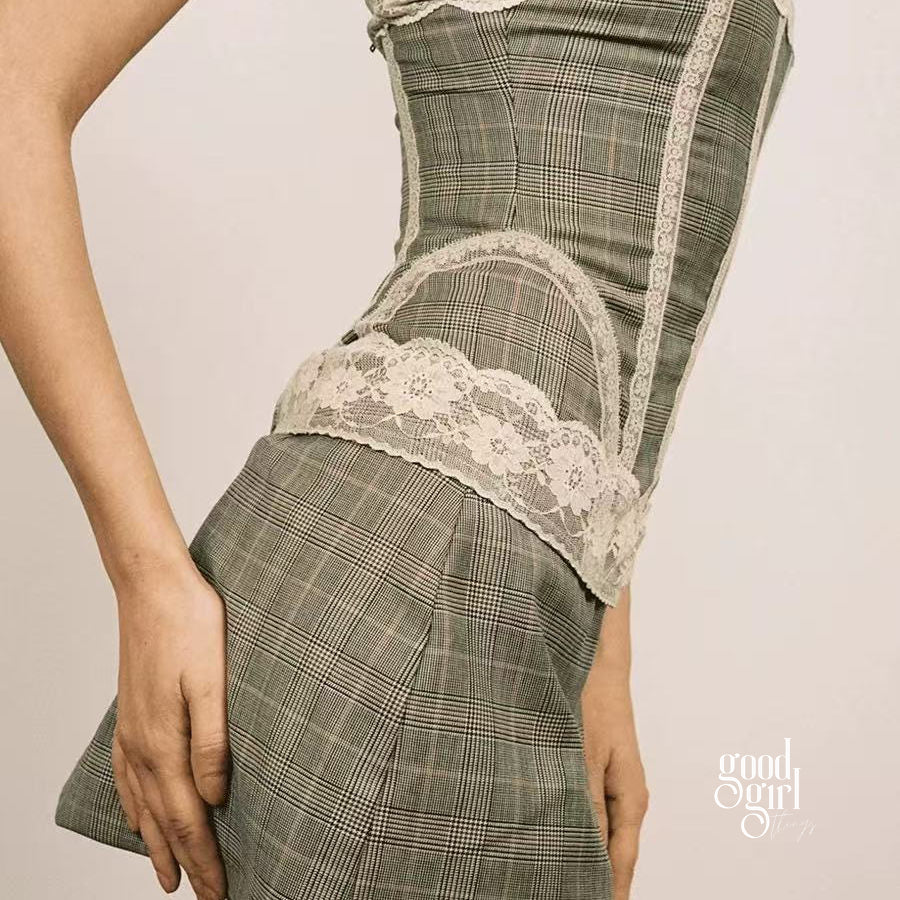 Effie Plaid Tube Top Skirt Set [DLSGT11Z]