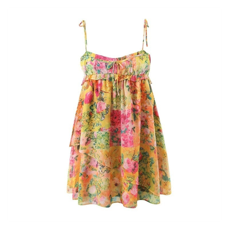 Elleana Floral Ruffle Mini Dress [5M07JL4Y]