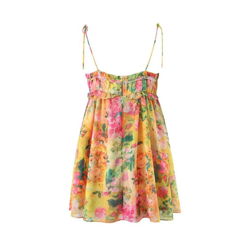 Elleana Floral Ruffle Mini Dress [5M07JL4Y]
