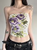 Elli Contrast Floral Tube Top [3CC5QSRC]