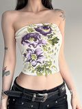 Elli Contrast Floral Tube Top [RCIE2U0W]