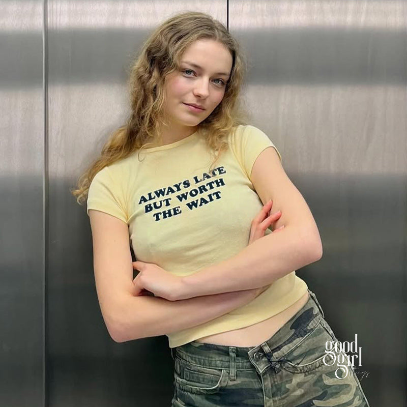 Emsley Cropped Letter Print Tee [VV621ADS]