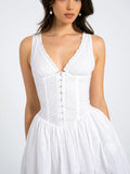 Fraidy Embroidered Lace Mini Dress [IKAI84I4]