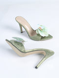 Gretel Floral Pointy Toe Heels [LAXGNYZR]