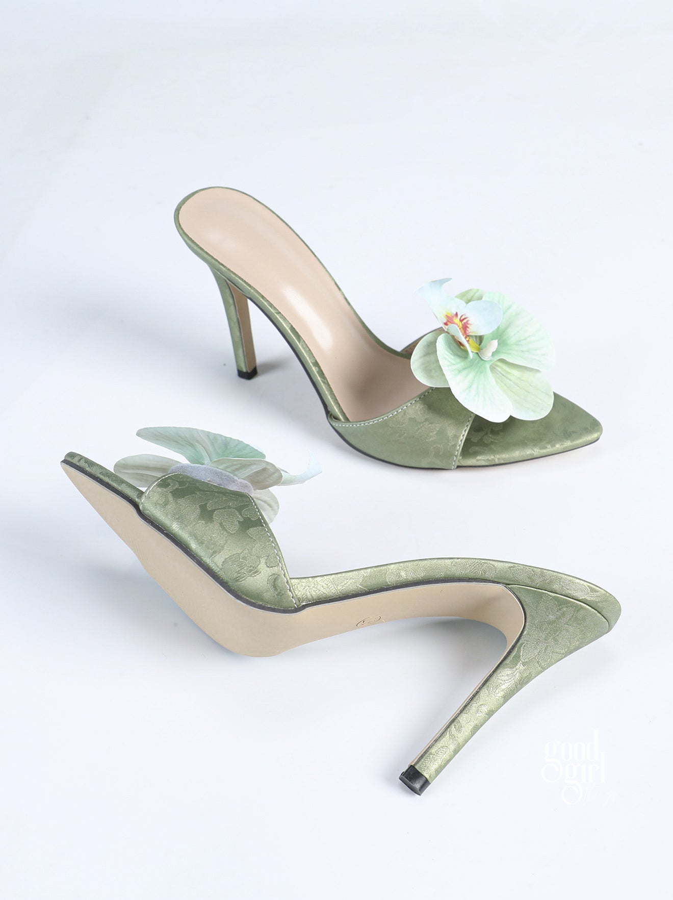 Gretel Floral Pointy Toe Heels [LAXGNYZR]