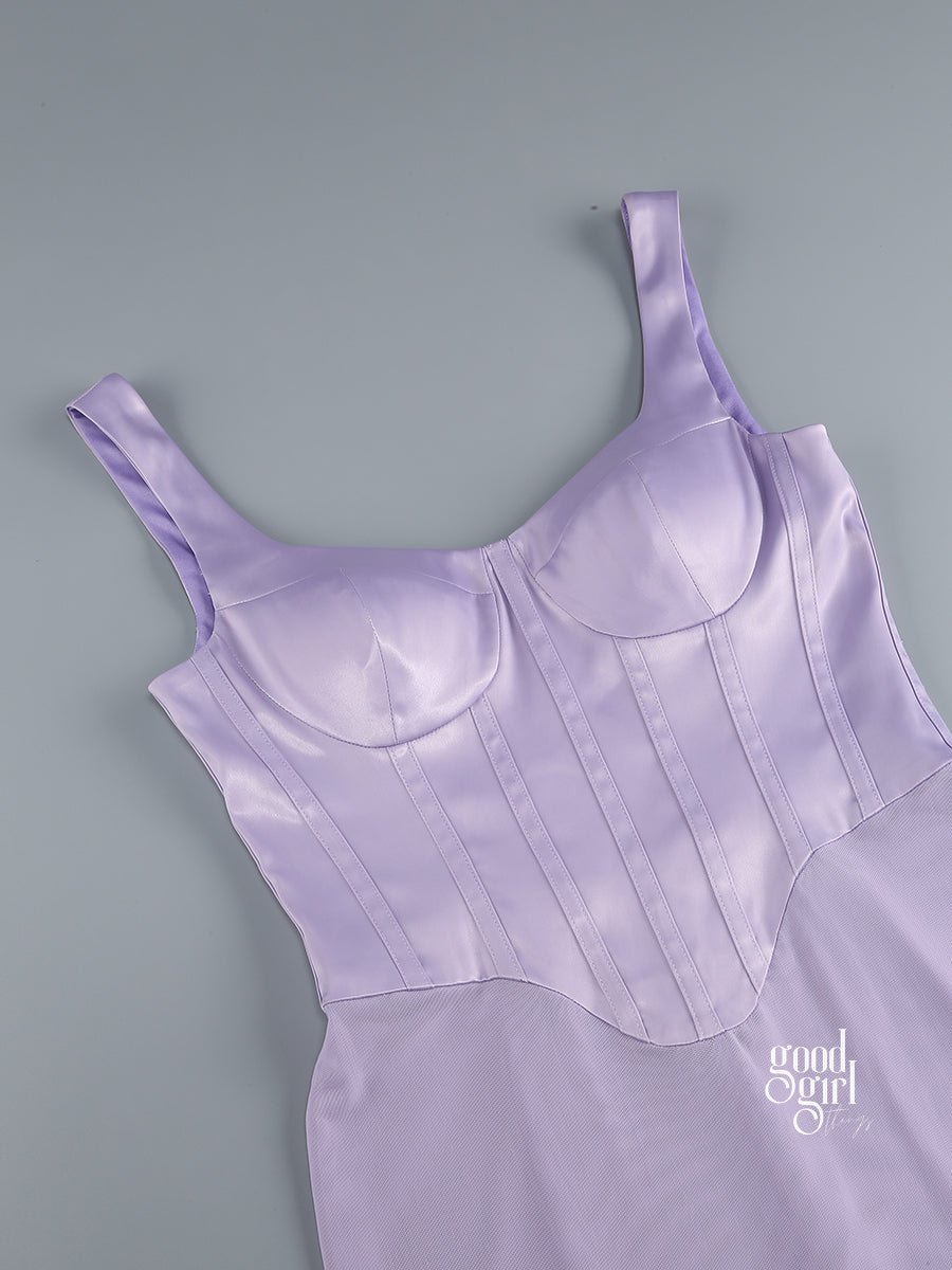 Guinevere Violet Square Neck Maxi Dress [0TY6R5CW]