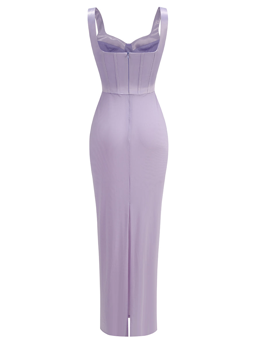 Guinevere Violet Square Neck Maxi Dress [1J0ZB1MG]