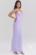 Guinevere Violet Square Neck Maxi Dress [7K146CVH]