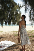 Heba Floral Lace-Up Midi Dress [X866UXVX]
