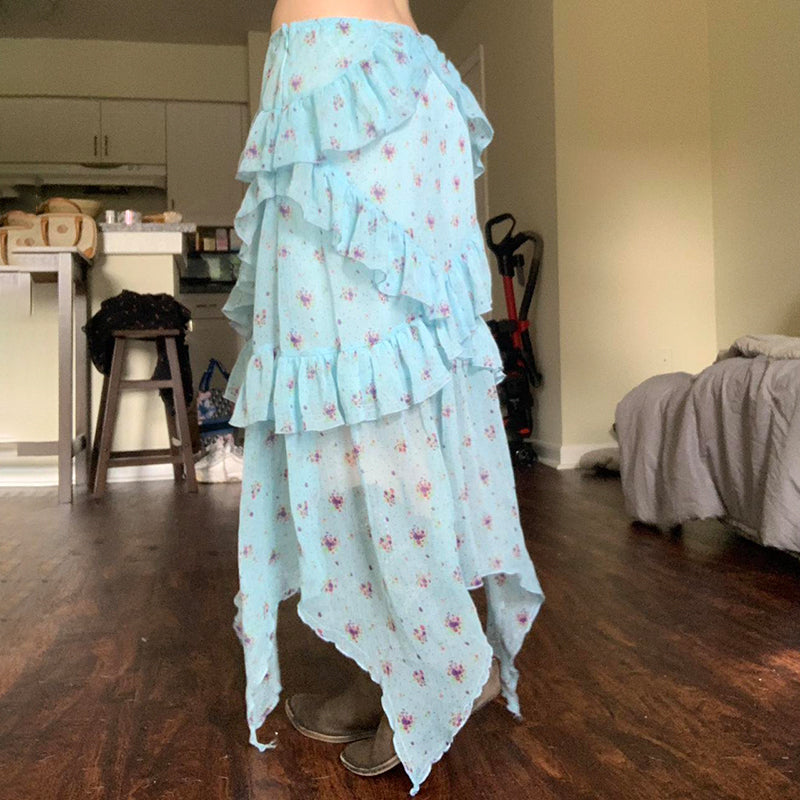 Ifrah Asymmetric Tiered Skirt [1WL2FASY]