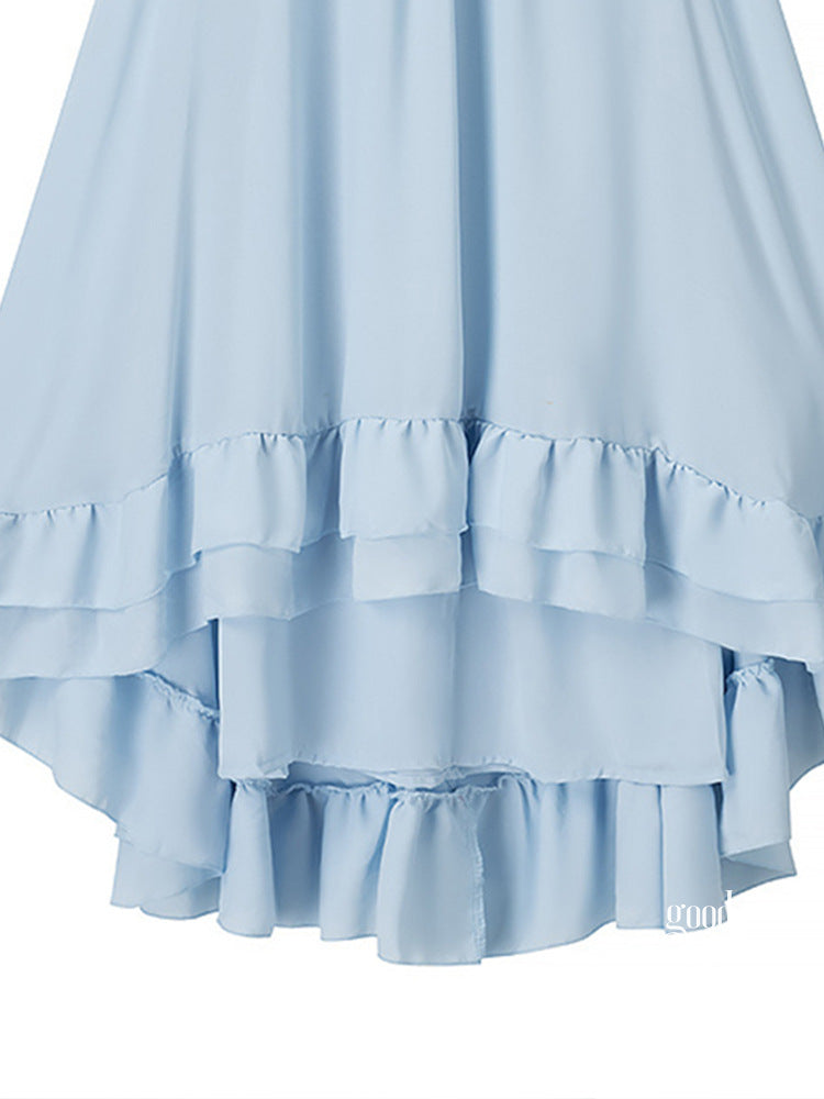 Indie Ruffled Bell Sleeve Mini Dress [P3PGQ74I]