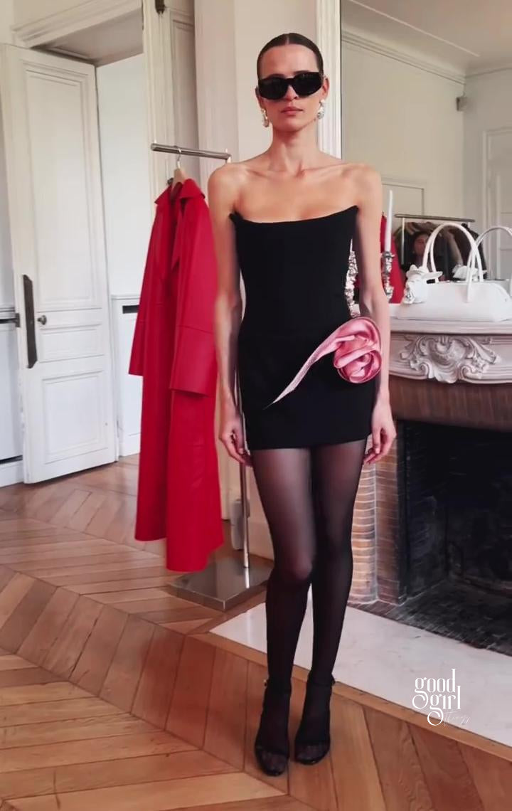 Ingrid Strapless Floral Mini Dress [0SYZ6UFZ]