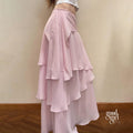 Jacklynn Pink Layered Maxi Skirt [LZ526CTH]