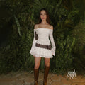Jadore Off Shoulder Lace Mini Dress [V4OYG80O]
