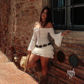 Jadore Off Shoulder Lace Mini Dress [VQQBK02I]