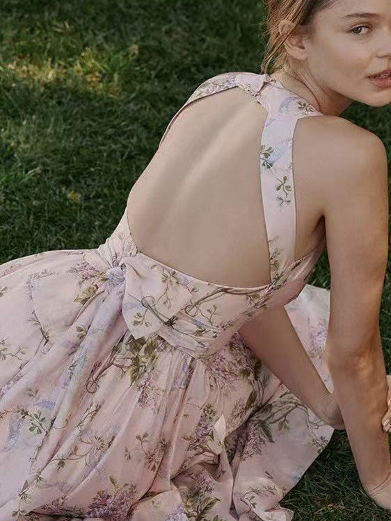 Janey Floral Halter Midi Dress [AGZTWID8]