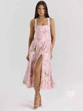 Janey Floral Halter Midi Dress [9SRJF5DA]