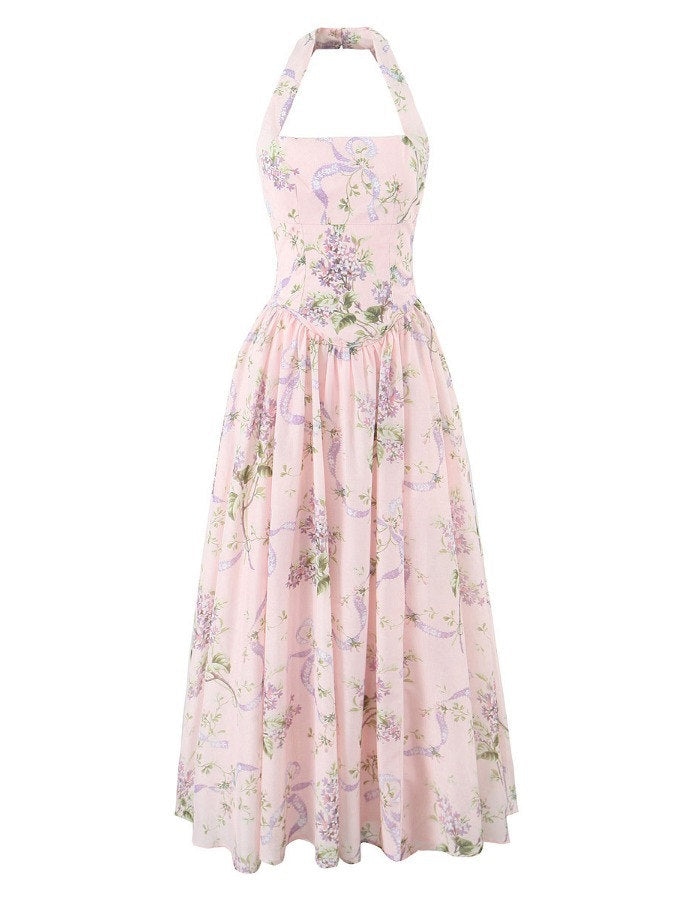 Janey Floral Halter Midi Dress [Y4W0NR1N]